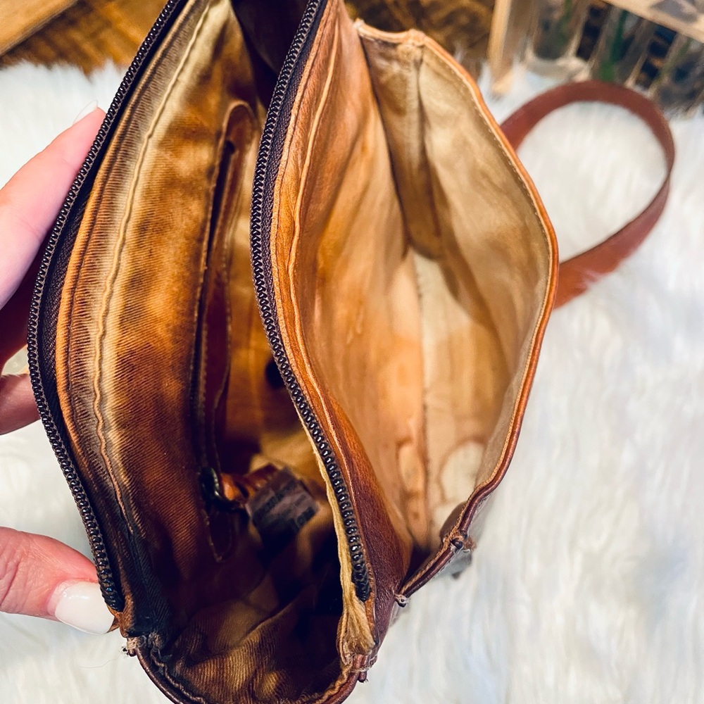Bed Stu Distressed Tan/Brown Leather Crossbody - Picture 8 of 16